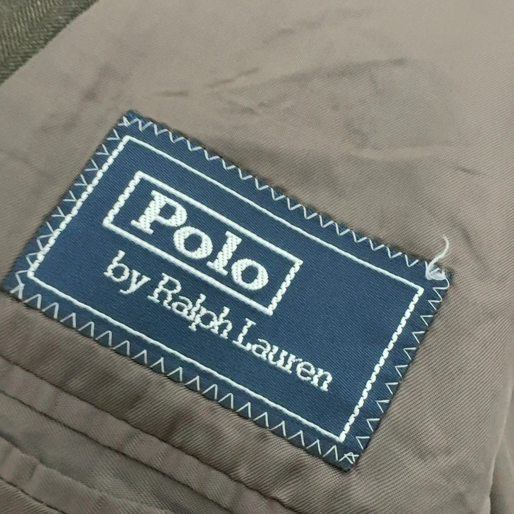 Vintage Polo Ralph Lauren Blazer Mens 41 Brown Virgin Wool Double Breasted - Picture 8 of 13